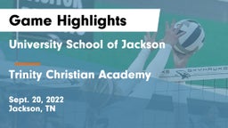 University School of Jackson vs Trinity Christian Academy  Game Highlights - Sept. 20, 2022