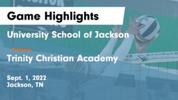 University School of Jackson vs Trinity Christian Academy  Game Highlights - Sept. 1, 2022