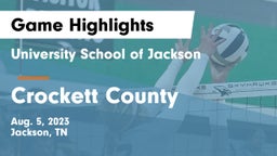 University School of Jackson vs Crockett County  Game Highlights - Aug. 5, 2023