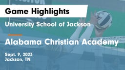 University School of Jackson vs Alabama Christian Academy Game Highlights - Sept. 9, 2023