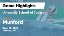 University School of Jackson vs Munford  Game Highlights - Sept. 18, 2023