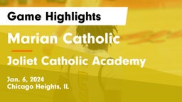 Marian Catholic  vs Joliet Catholic Academy  Game Highlights - Jan. 6, 2024