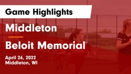 Middleton  vs Beloit Memorial  Game Highlights - April 26, 2022