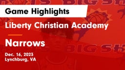 Liberty Christian Academy vs Narrows  Game Highlights - Dec. 16, 2023
