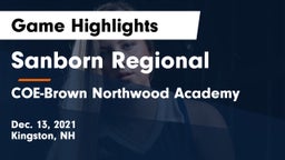Sanborn Regional  vs COE-Brown Northwood Academy Game Highlights - Dec. 13, 2021