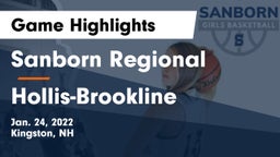 Sanborn Regional  vs Hollis-Brookline  Game Highlights - Jan. 24, 2022