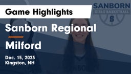 Sanborn Regional  vs Milford Game Highlights - Dec. 15, 2023