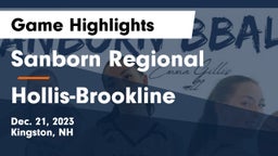 Sanborn Regional  vs Hollis-Brookline  Game Highlights - Dec. 21, 2023