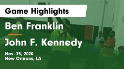 Ben Franklin  vs John F. Kennedy Game Highlights - Nov. 25, 2020