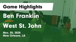 Ben Franklin  vs West St. John  Game Highlights - Nov. 30, 2020