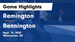 Remington  vs Bennington  Game Highlights - Sept. 15, 2020