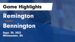 Remington  vs Bennington Game Highlights - Sept. 20, 2022
