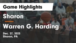 Sharon  vs Warren G. Harding  Game Highlights - Dec. 27, 2023