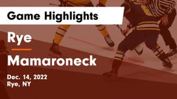 Rye  vs Mamaroneck  Game Highlights - Dec. 14, 2022