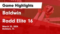 Baldwin  vs Radd Elite 16 Game Highlights - March 23, 2024