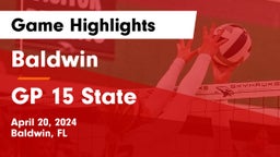 Baldwin  vs GP 15 State Game Highlights - April 20, 2024