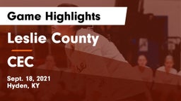 Leslie County  vs CEC Game Highlights - Sept. 18, 2021