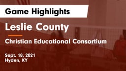 Leslie County  vs Christian Educational Consortium Game Highlights - Sept. 18, 2021