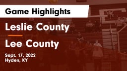 Leslie County  vs Lee County Game Highlights - Sept. 17, 2022