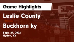 Leslie County  vs Buckhorn  ky Game Highlights - Sept. 27, 2022