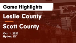 Leslie County  vs Scott County Game Highlights - Oct. 1, 2022