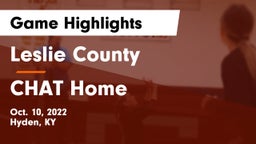 Leslie County  vs CHAT Home  Game Highlights - Oct. 10, 2022