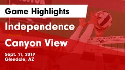 Independence  vs Canyon View Game Highlights - Sept. 11, 2019