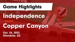 Independence  vs Copper Canyon  Game Highlights - Oct. 24, 2022