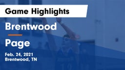 Brentwood  vs Page  Game Highlights - Feb. 24, 2021