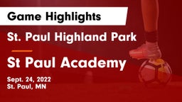St. Paul Highland Park  vs St Paul Academy Game Highlights - Sept. 24, 2022