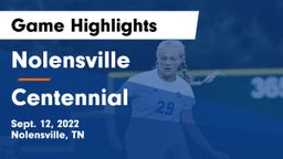 Nolensville  vs Centennial  Game Highlights - Sept. 12, 2022