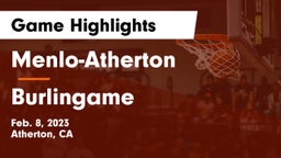 Menlo-Atherton  vs Burlingame  Game Highlights - Feb. 8, 2023