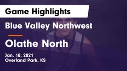 Blue Valley Northwest  vs Olathe North  Game Highlights - Jan. 18, 2021
