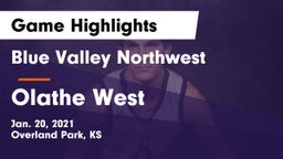 Blue Valley Northwest  vs Olathe West   Game Highlights - Jan. 20, 2021
