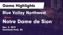 Blue Valley Northwest  vs Notre Dame de Sion  Game Highlights - Dec. 5, 2019