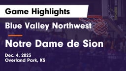 Blue Valley Northwest  vs Notre Dame de Sion  Game Highlights - Dec. 4, 2023