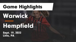Warwick  vs Hempfield  Game Highlights - Sept. 19, 2022