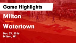 Milton  vs Watertown  Game Highlights - Dec 03, 2016