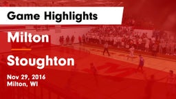 Milton  vs Stoughton  Game Highlights - Nov 29, 2016