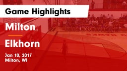 Milton  vs Elkhorn  Game Highlights - Jan 10, 2017