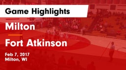 Milton  vs Fort Atkinson  Game Highlights - Feb 7, 2017