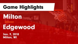Milton  vs Edgewood  Game Highlights - Jan. 9, 2018