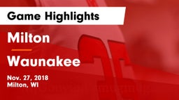 Milton  vs Waunakee  Game Highlights - Nov. 27, 2018
