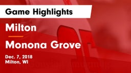 Milton  vs Monona Grove  Game Highlights - Dec. 7, 2018
