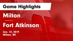 Milton  vs Fort Atkinson  Game Highlights - Jan. 14, 2019