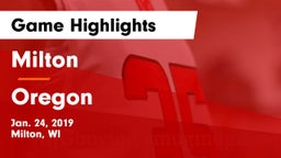 Milton  vs Oregon  Game Highlights - Jan. 24, 2019