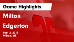 Milton  vs Edgerton  Game Highlights - Feb. 2, 2019