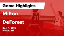 Milton  vs DeForest  Game Highlights - Dec. 1, 2023