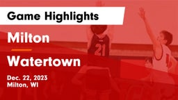 Milton  vs Watertown  Game Highlights - Dec. 22, 2023