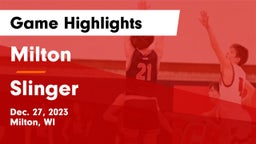 Milton  vs Slinger  Game Highlights - Dec. 27, 2023